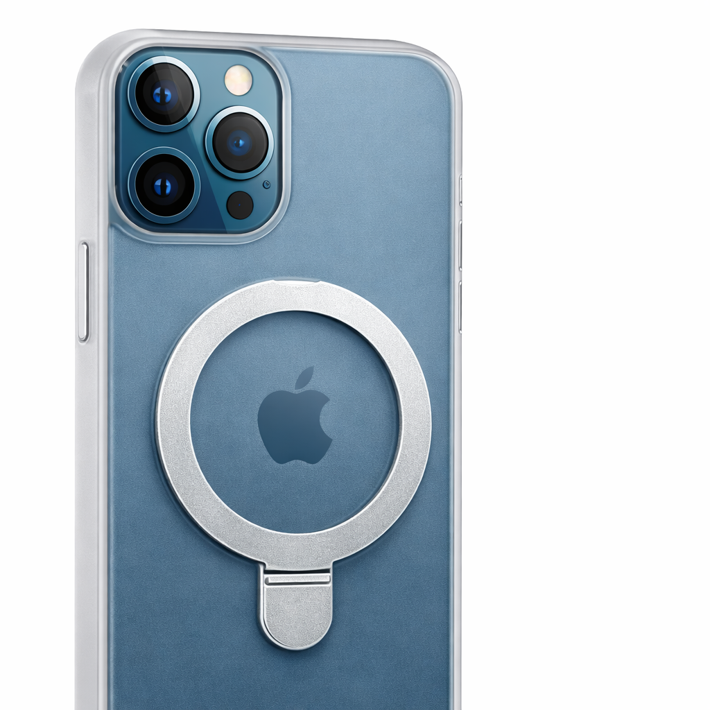 iPhone 12 Pro Max ütésálló mágneses tok támasztóval – Fehér