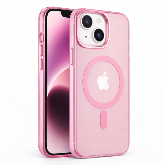 iPhone 13/14 mágneses szilikon tok, Rózsaszín