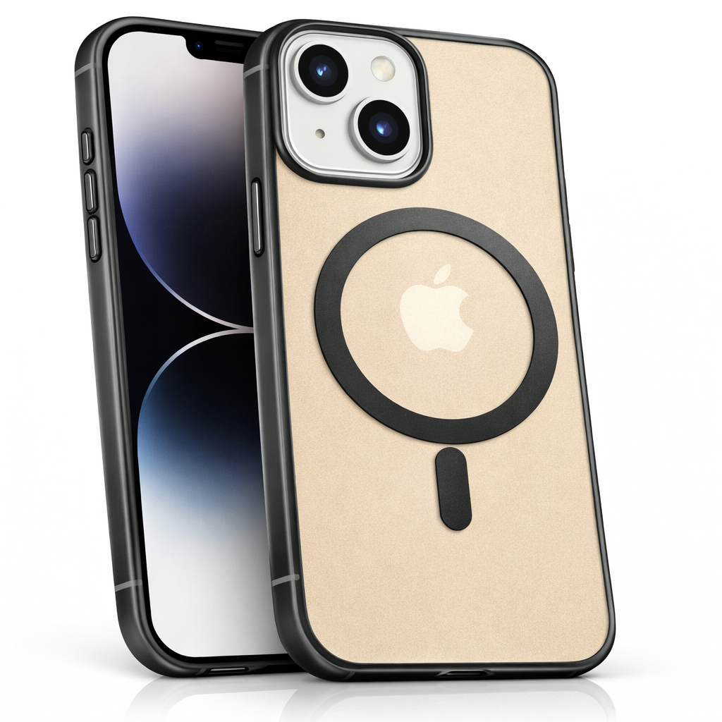 iPhone 13/14 mágneses szilikon tok, Fekete