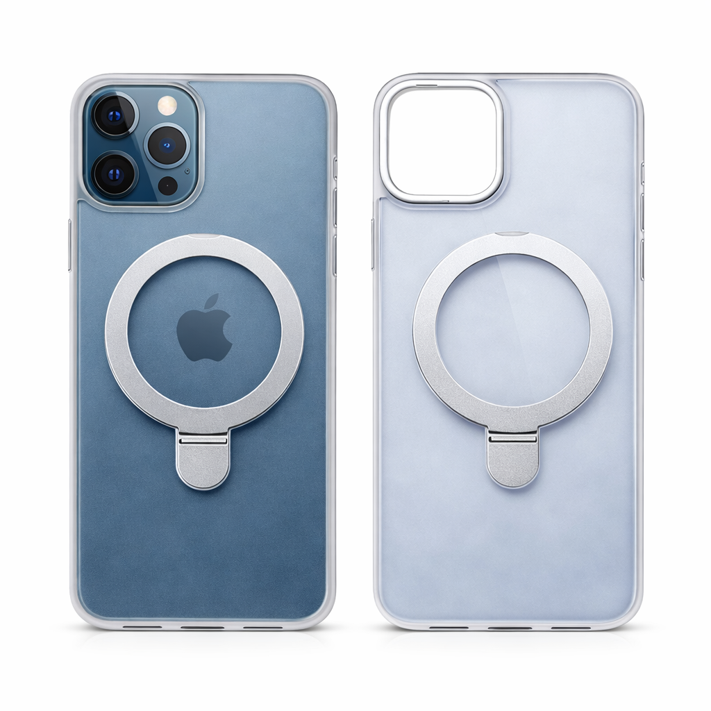 iPhone 12 Pro Max ütésálló mágneses tok támasztóval – Fehér